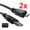 ✔2x CABLE DE DATOS Y CARGA MICRO USB 2.0