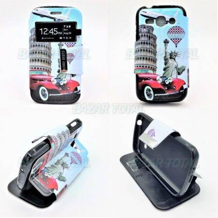 PARA SAMSUNG GALAXY ACE 3 FUNDA DISEÑO "LIBERTY" TIPO LIBRO CON VENTANA Y STAND 14 PARA SAMSUNG GALAXY ACE 3 FUNDA DISEÑO "LIBERTY" TIPO LIBRO CON VENTANA Y STAND