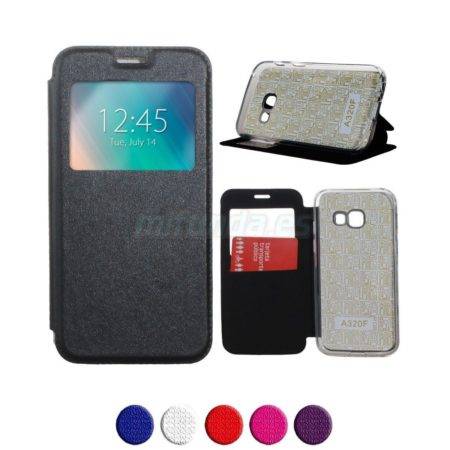 PARA SAMSUNG GALAXY A3 (2017) FUNDA DE TAPA LIBRO PREMIUM CON VENTANA 2 PARA SAMSUNG GALAXY A3 (2017) FUNDA DE TAPA LIBRO PREMIUM CON VENTANA