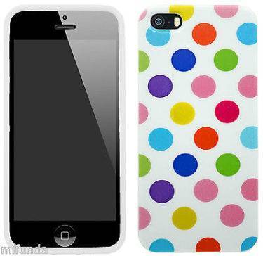 FUNDA CARCASA DE TPU BLANCA CON TOPOS PARA IPHONE SE 5 5S POLKA DOTS TPU CASE 6 FUNDA CARCASA DE TPU BLANCA CON TOPOS PARA IPHONE SE 5 5S POLKA DOTS TPU CASE