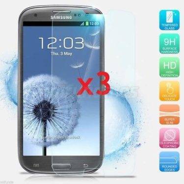3x CRISTAL TEMPLADO PREMIUM 9H 2.5D PARA SAMSUNG GALAXY S3 i9300 / S3 NEO i9301i