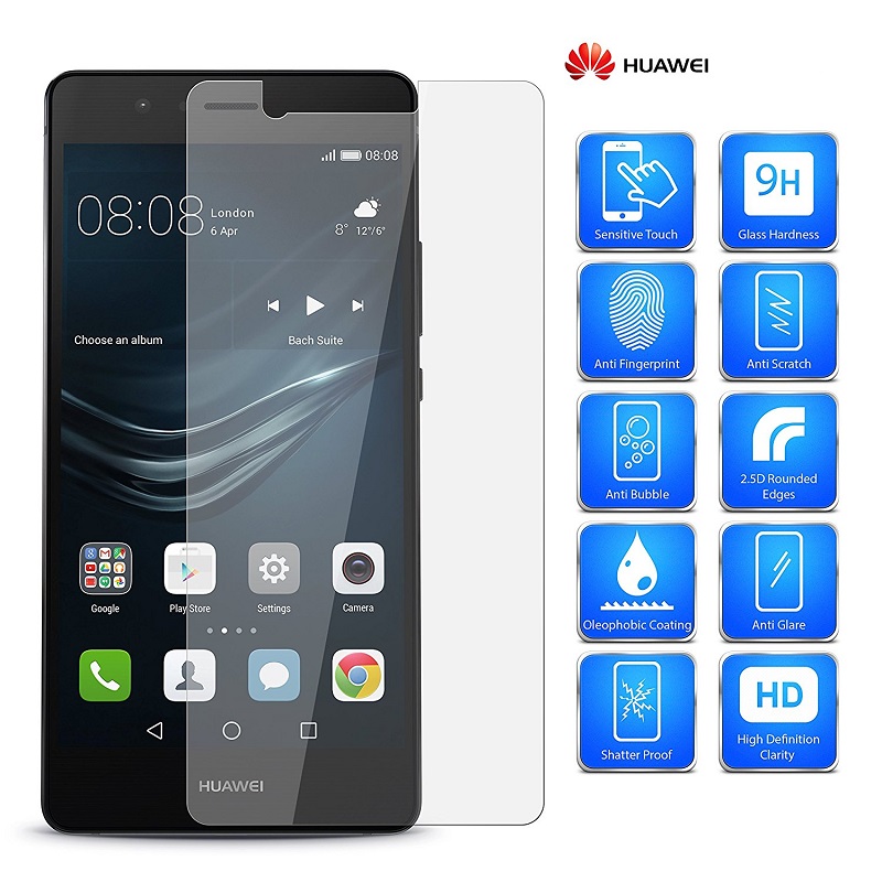 9H Dureza NBKASE Protector de Pantalla Cristal Templado Premium para Huawei P9 Lite, Alta Definicion 2 Piezas Protector de Pantalla para Huawei P9 Lite 