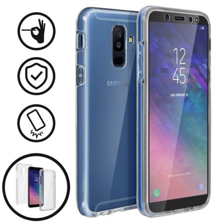 💥SAMSUNG GALAXY A6 PLUS FUNDA CARCASA TRANSPARENTE DOBLE CON PROTECCION 360º 1