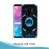 ⭐PARA APPLE IPHONE XS MAX FUNDA CARCASA HÍBRIDA PC / TPU PREMIUM CON ESTAMPADO LÁSER 3D CIRCULO AZUL