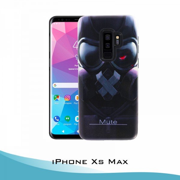 ⭐PARA APPLE IPHONE XS MAX FUNDA CARCASA HÍBRIDA PC / TPU PREMIUM CON ESTAMPADO LÁSER 3D MUTE 1