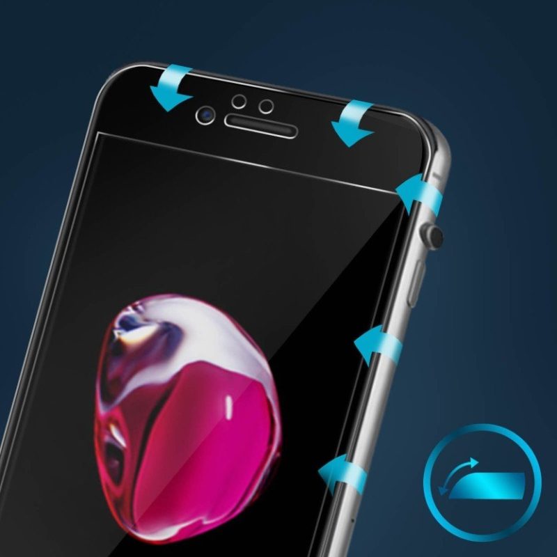 Cristal templado iPhone 6 / 7 / 8 11D Borde negro Protector de pantalla