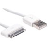 💥CABLE COMPATIBLE CON APPLE DE 30 PIN MACHO A USB 2.0 MACHO BLANCO 1M.