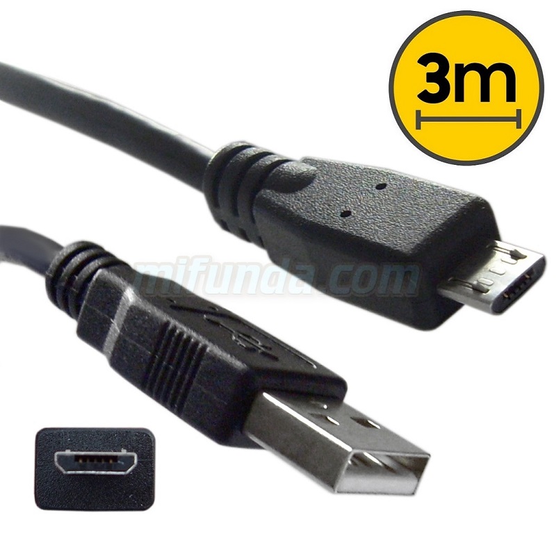 ✅CABLE MICRO USB 2.0 DE 3 M. DE DATOS Y CARGA UNIVERSAL 1