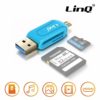 Lector SD-Micro SD OTG USB azul-1 ⭐ADAPTADOR OTG USB Y MICRO USB CON LECTOR DE TARJETAS AZUL 1