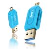 ⭐ADAPTADOR OTG USB Y MICRO USB CON LECTOR DE TARJETAS AZUL 3