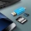 ⭐ADAPTADOR OTG USB Y MICRO USB CON LECTOR DE TARJETAS AZUL 4