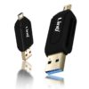 ✅ADAPTADOR OTG USB Y MICRO USB CON LECTOR DE TARJETAS NEGRO 3