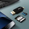 ✅ADAPTADOR OTG USB Y MICRO USB CON LECTOR DE TARJETAS NEGRO 5