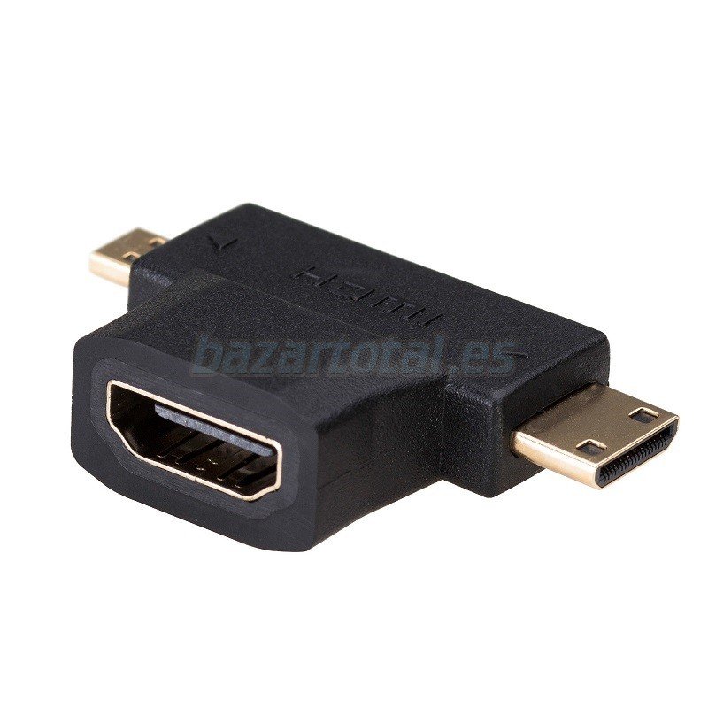 ✔ADAPTADOR CONECTOR MINI-MICRO HDMI MACHO A HDMI HEMBRA 1