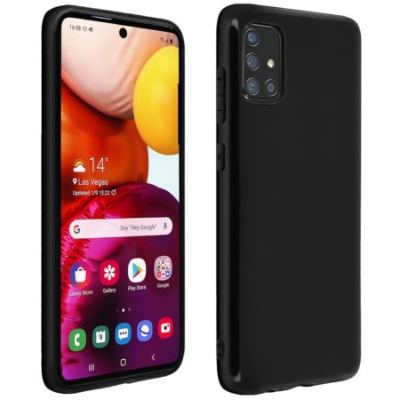 💥SAMSUNG GALAXY A71 FUNDA CARCASA DE GEL TPU MATE NEGRA 1