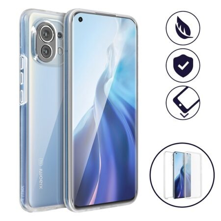 ✅Xiaomi Mi 11 Funda Carcasa Doble Transparente con Protección Total 360º