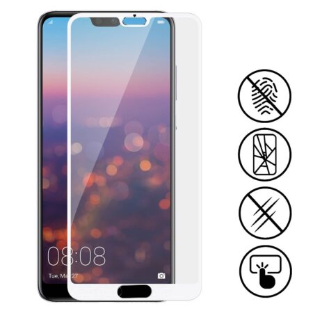 ✅Huawei P20 Protector de Cristal Templado con Marco Blanco 5 ✅Huawei P20 Protector de Cristal Templado con Marco Blanco 5
