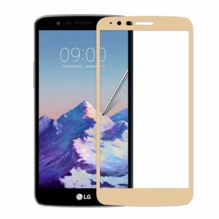 ✅LG K4 2017 Cristal Templado Premium con Marco Dorado 9H 2.5D