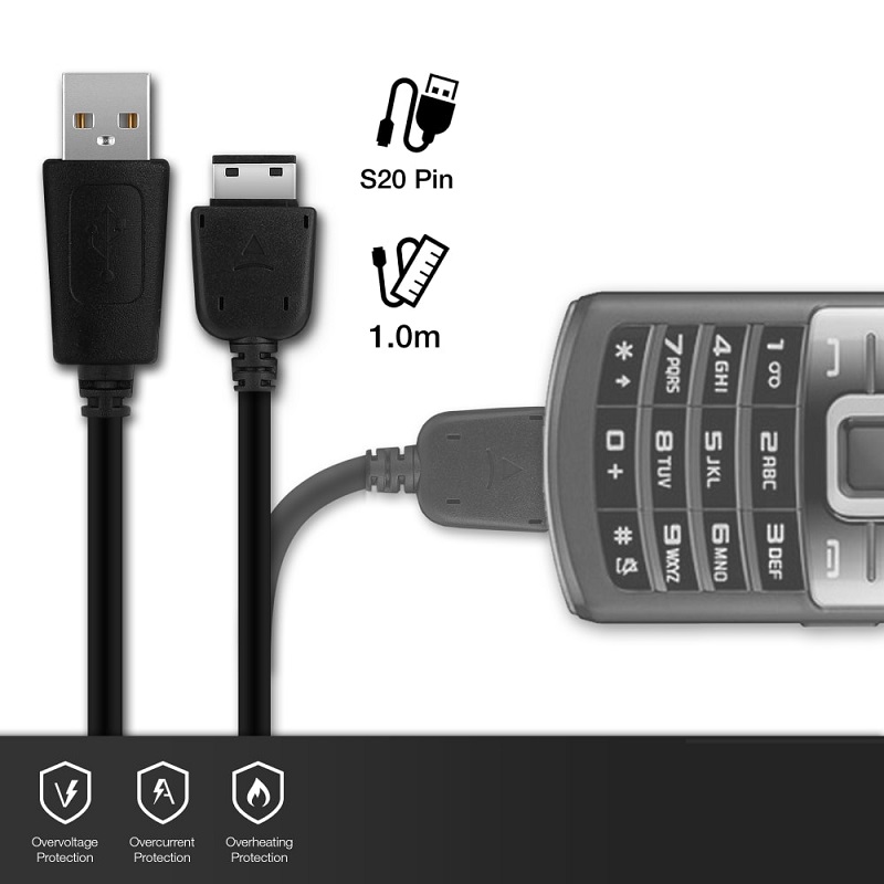 ✅CABLE USB DE DATOS Y CARGA PCBS10 PARA SAMSUNG S5230/E1200/E1190/E1150/E1050/F480/ETC. 1