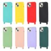 ✅iPhone 12 Mini Funda de Silicona Suave Premium con Cordón
