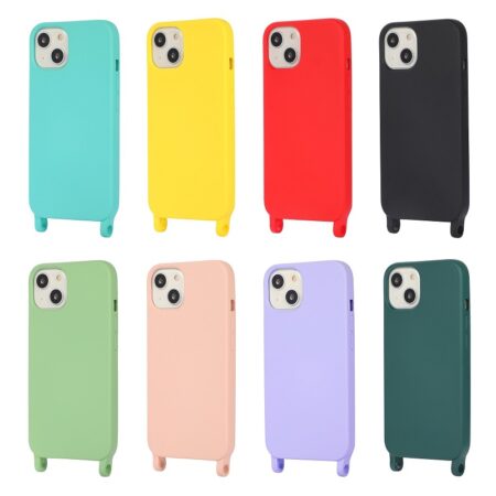 ✅iPhone 12 Mini Funda de Silicona Suave Premium con Cordón