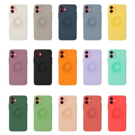 ✅iPhone 12 Mini Funda de Silicona Suave con Imán y Soporte de Anilla 360º