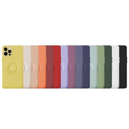 ✅iPhone 12/12 Pro Funda de Silicona Suave con Imán y Soporte de Anilla 360º