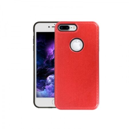 ✅iPhone 7/8 Plus Funda Carcasa Antigolpe Efecto Piel Roja