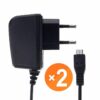 ✅2x Cargador de Pared Micro USB Universal 110-250 V AC / 5V DC 400 mAh